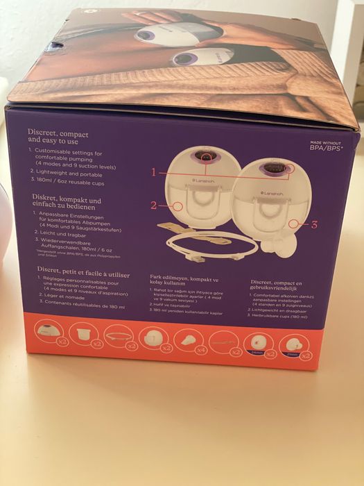 Pompă pentru sâni electrică dublă, portabilă, hands free, Lansinoh