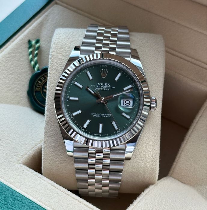 rolex datejust mint green dial 41,mm