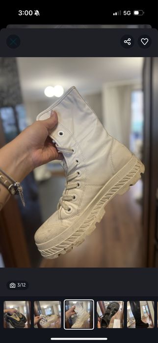 Кожени ботуши черни, бели