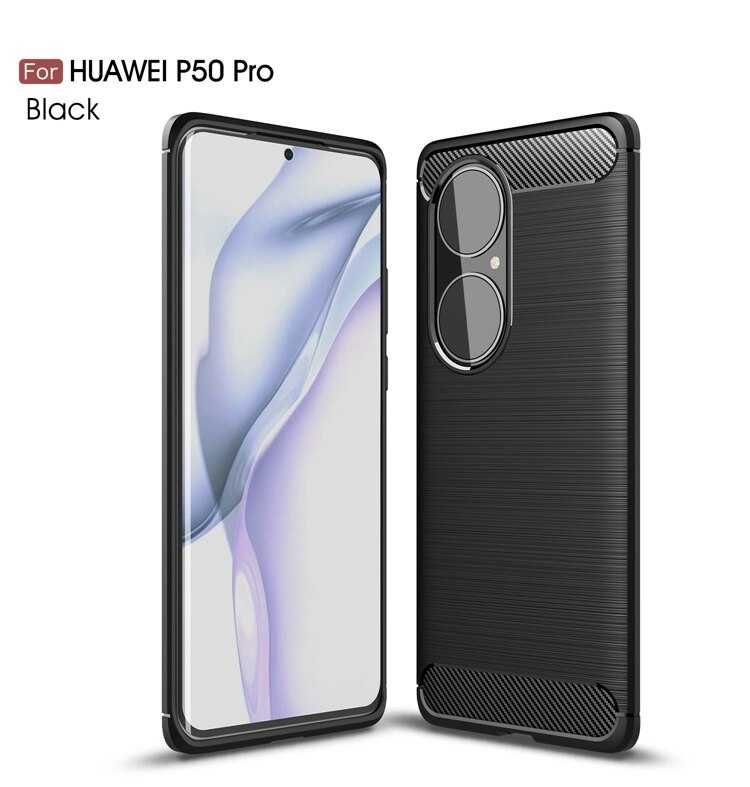 Huawei P50 Pro - Удароустойчив Кейс Гръб CARBON