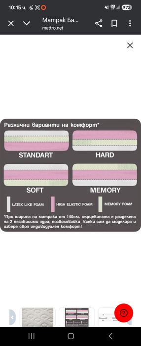 Матрак Нани - Bahama Duo Lux 200/200 28 см