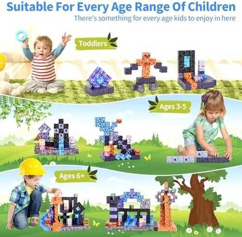 Нови Магнитни блокове 100 бр.оя– креативен строителен комплект за деца