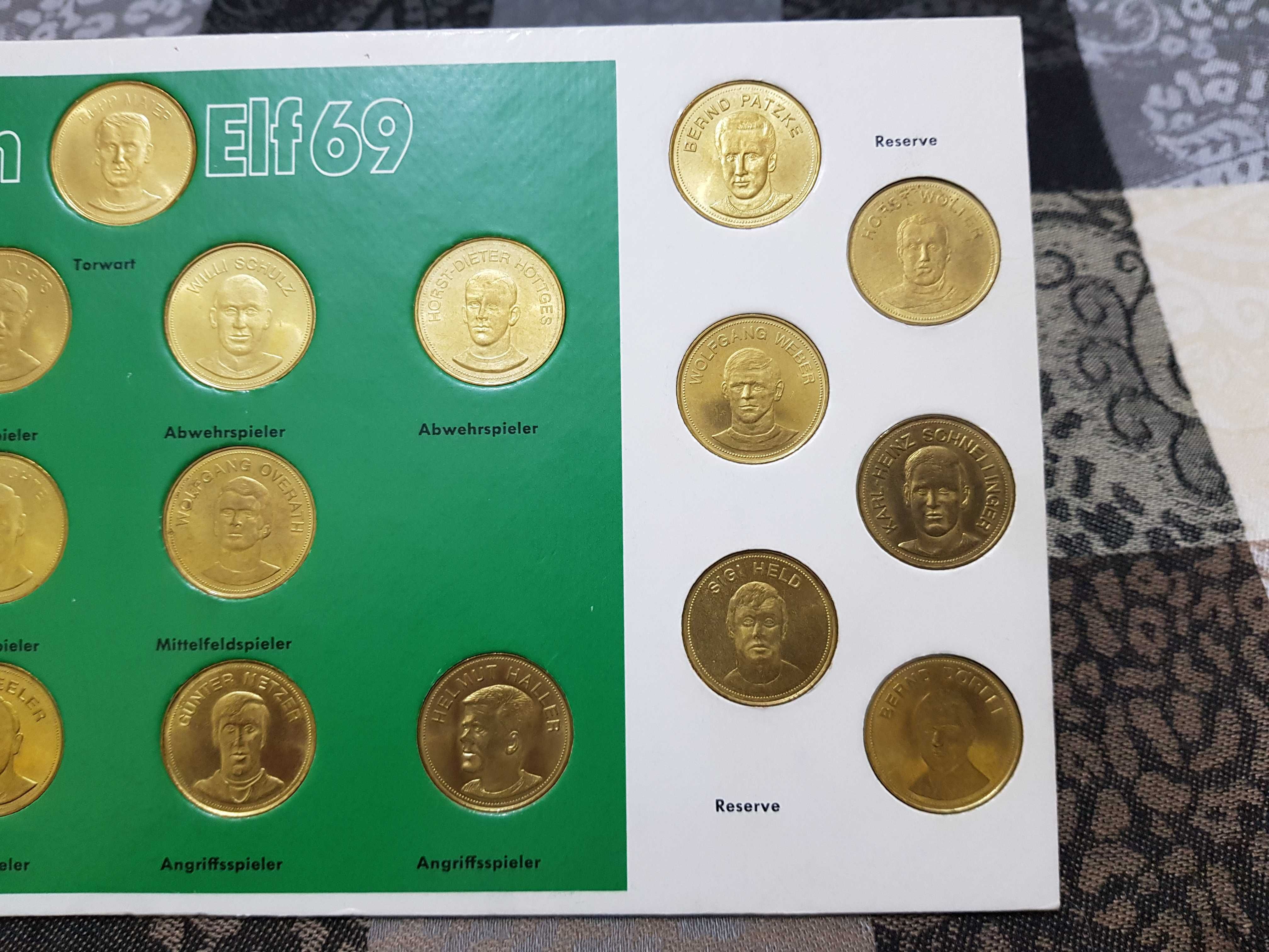Jetoane, monede, medalii, bani vechi, echipa Germania 1969,fotbal, lot