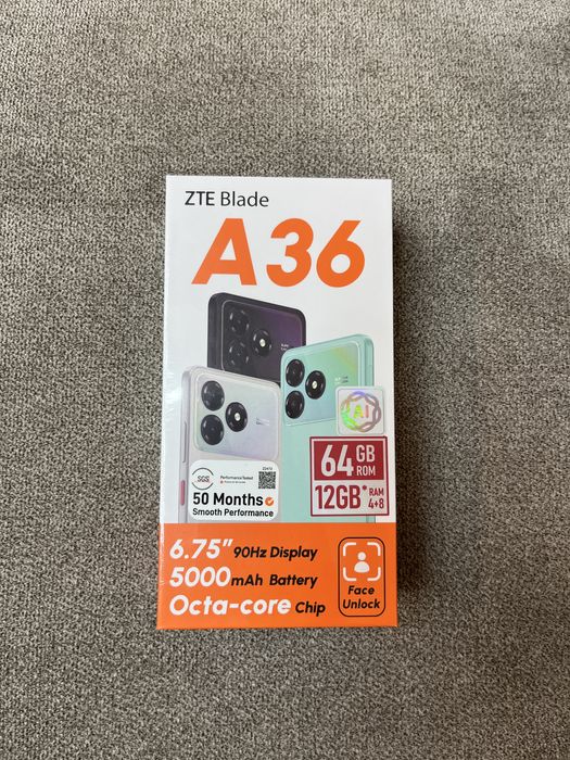 Продам запечатанный смартфон ZTE Blade A36 64gb
