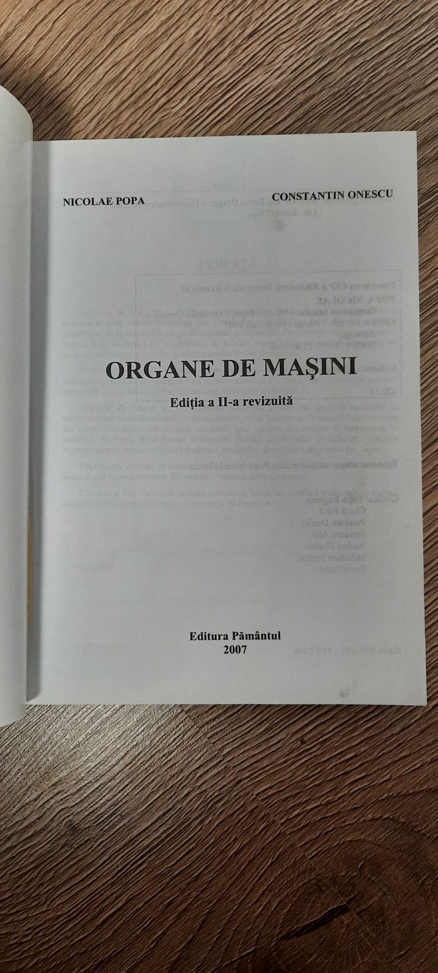 Cartea - Organe de mașini - Nicolae Popa, Constantin Onescu