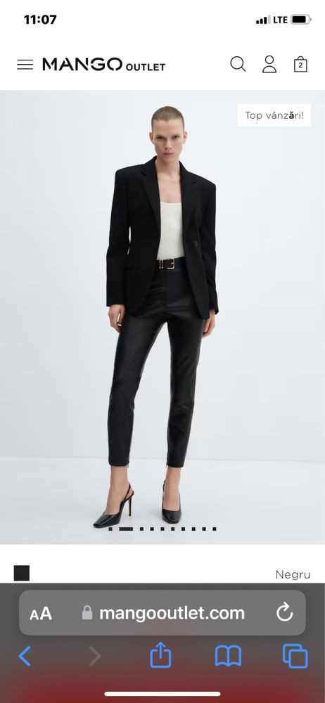 Pantaloni de piele mango XL