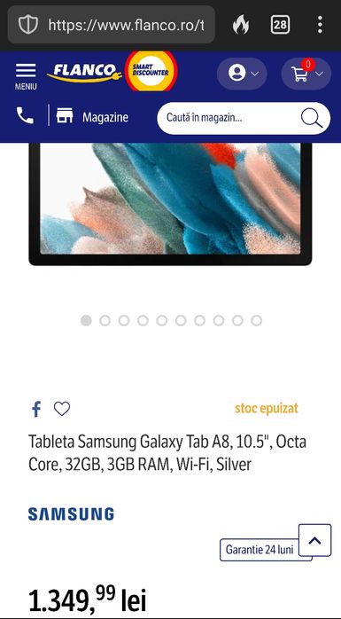 NOU Samsung Galaxy Tab A8 10.5 32GB 3GB Ram Android 14 Wi-Fi Gray