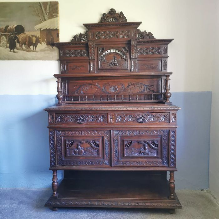 Credent din lemn masiv stil breton