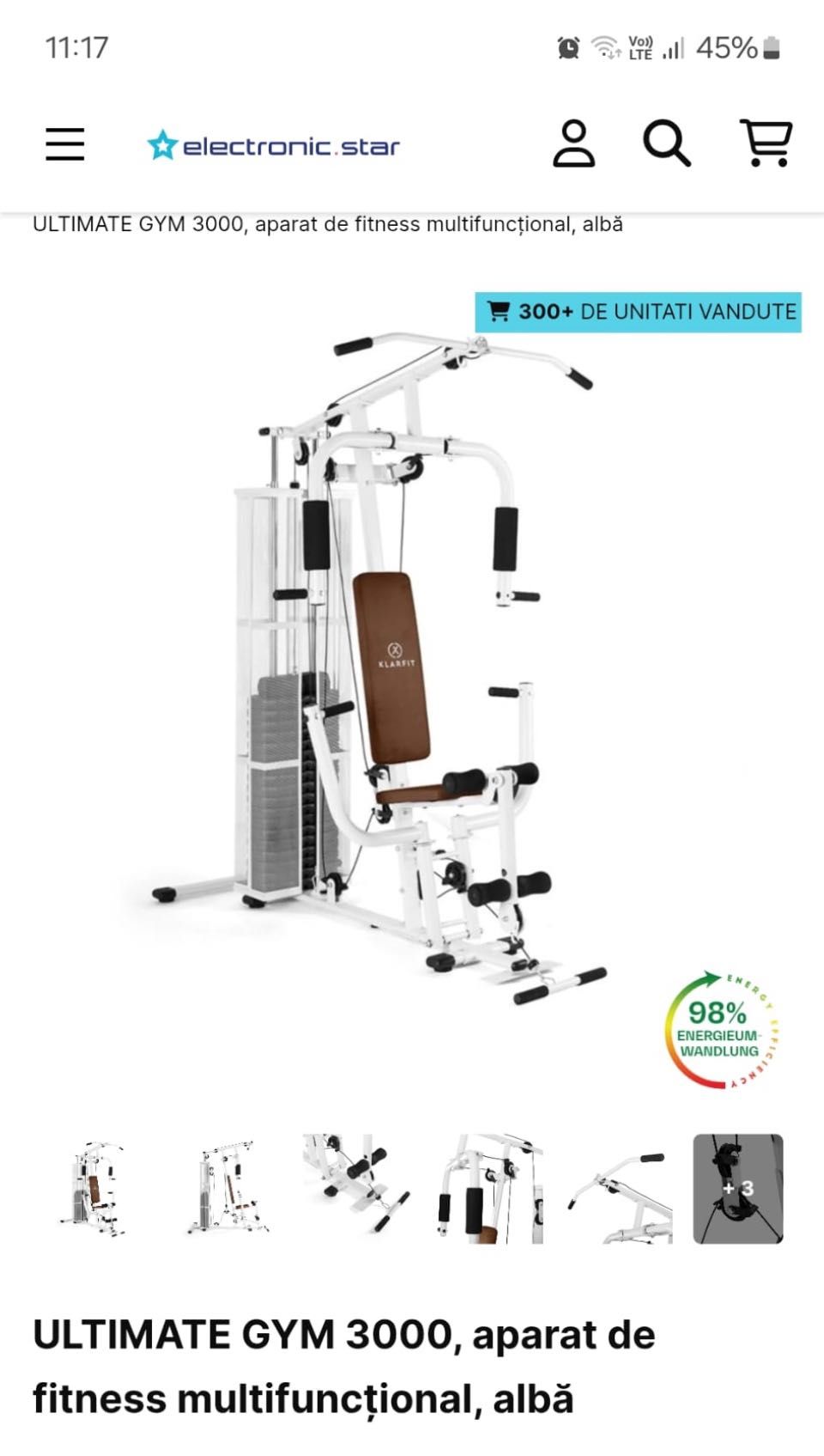 Aparat multifunctional forta Klarfit Ultimate Gym 3000