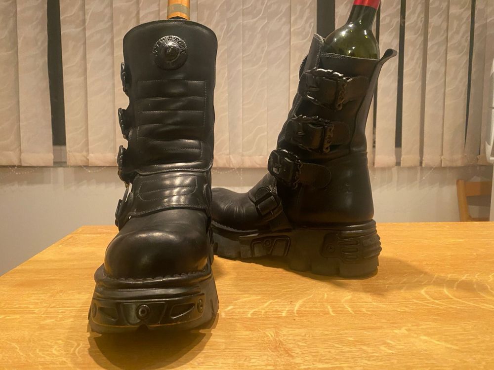 New Rock boots ghete cizme moto biker piele opium militar reactor