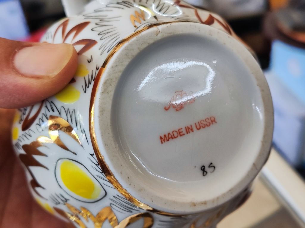 Руски порцелан ЛФЗ чайник,захарница