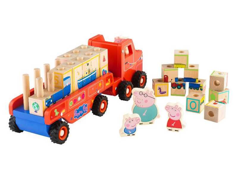 НОВА! Дървен камион с ремарке  Peppa Pig Прасето Пепа