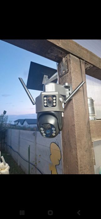 Cameră de supraveghere solară cu 2 ecrane, WiFi, vedere noaptea