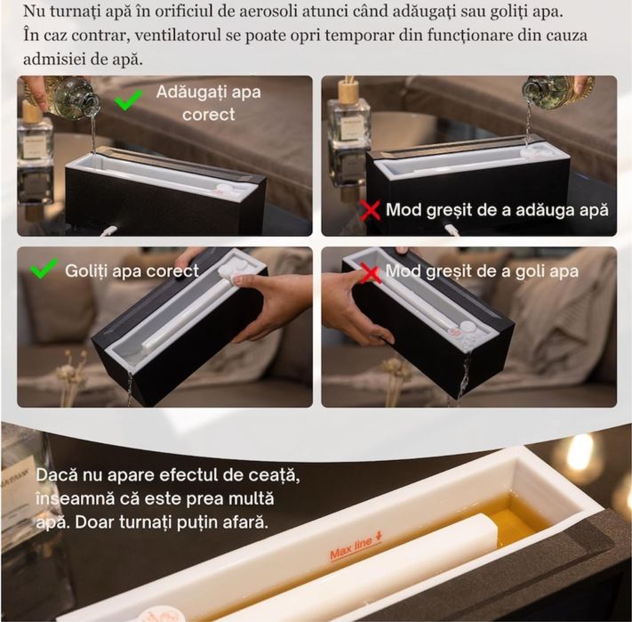 Umidificator semineu cu 7 culori culoarea alba