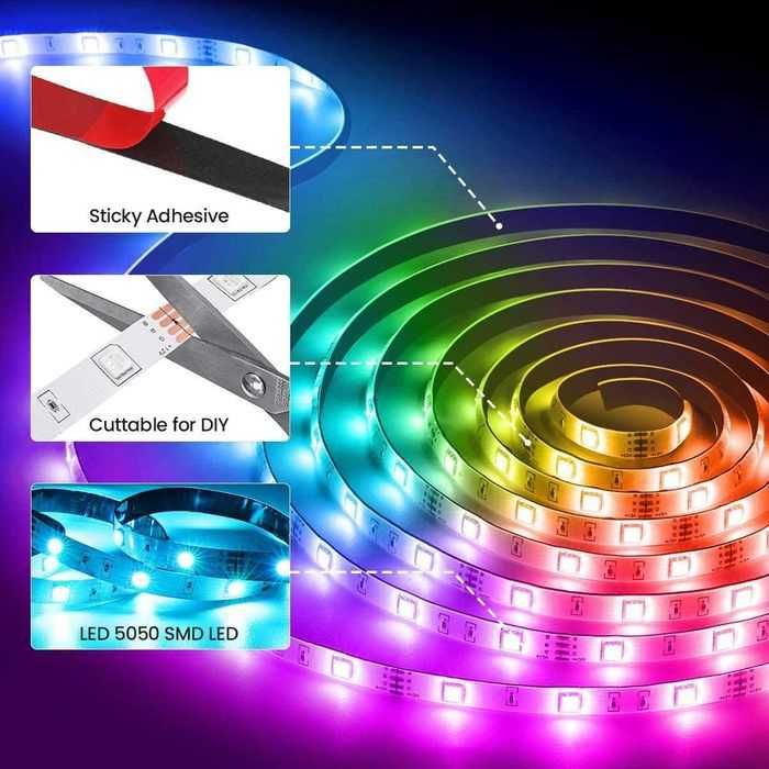 +ДИСТАНЦИОННО Цветна 5050 ЛЕД Светеща лента КОМПЛЕКТ LED светещ маркуч