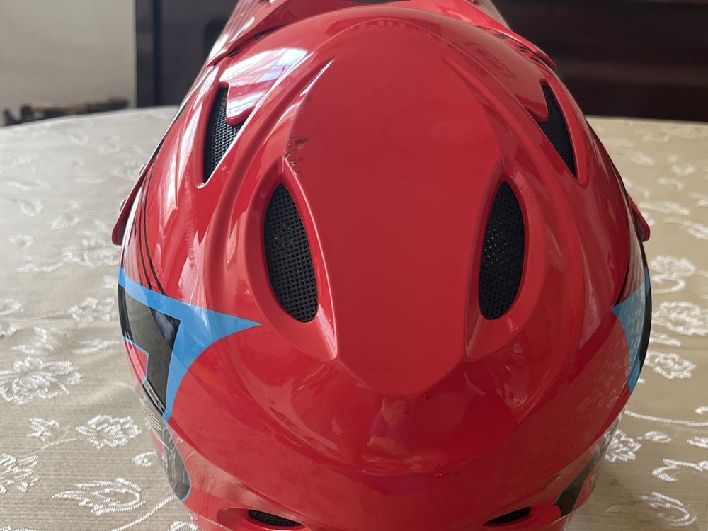 каска force tiger dh red black full face