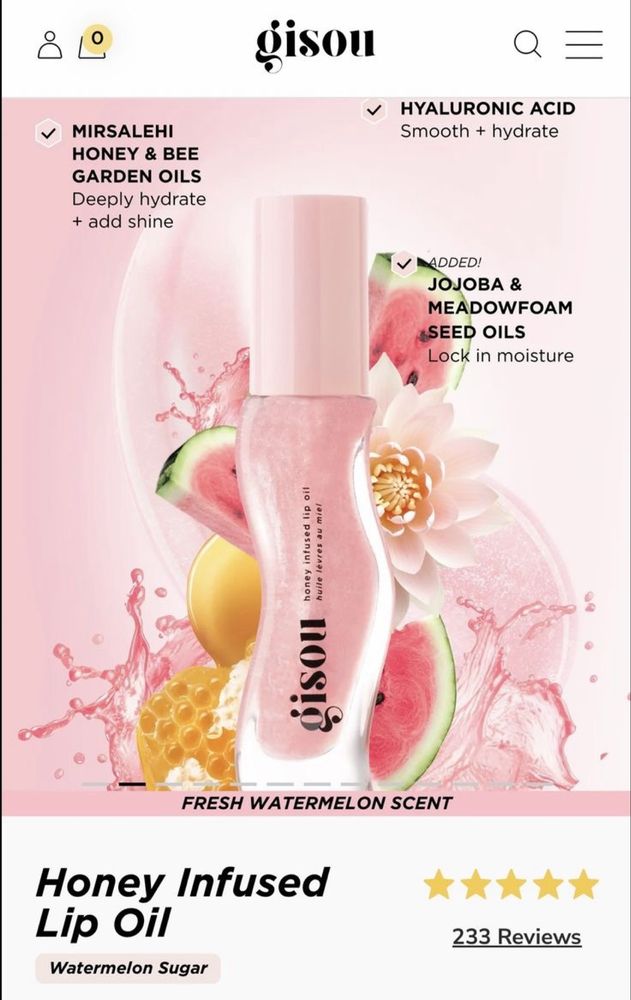 Gisou honey infused lip oils глос олио за устни