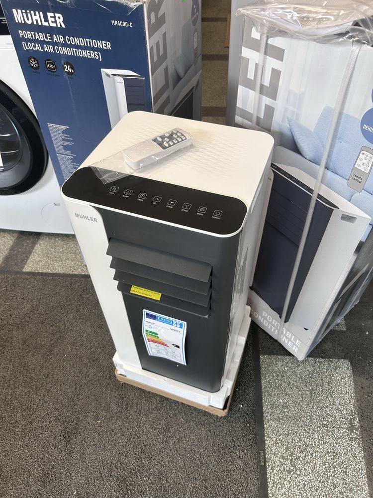 КЛАС А + Компактен Мобилен климатик 9000 btu MUHLER, Влагоабсорбатор
