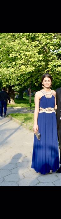 Официална рокля/Бална рокля + подарък обувки на висок ток (златни)