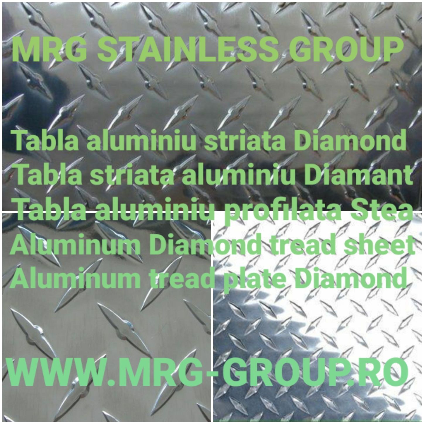 Tabla aluminiu striata Diamond  antiderapanta antialunecare Stea Inox