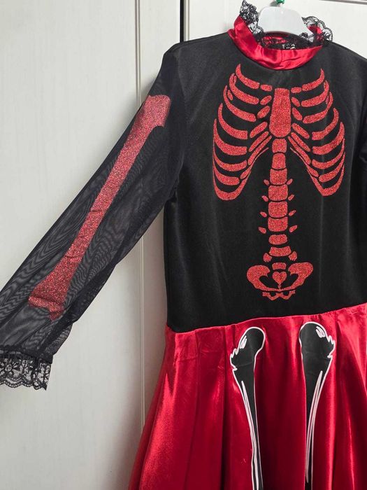 Rochie Halloween Skeleton (copii fete, marimea S)