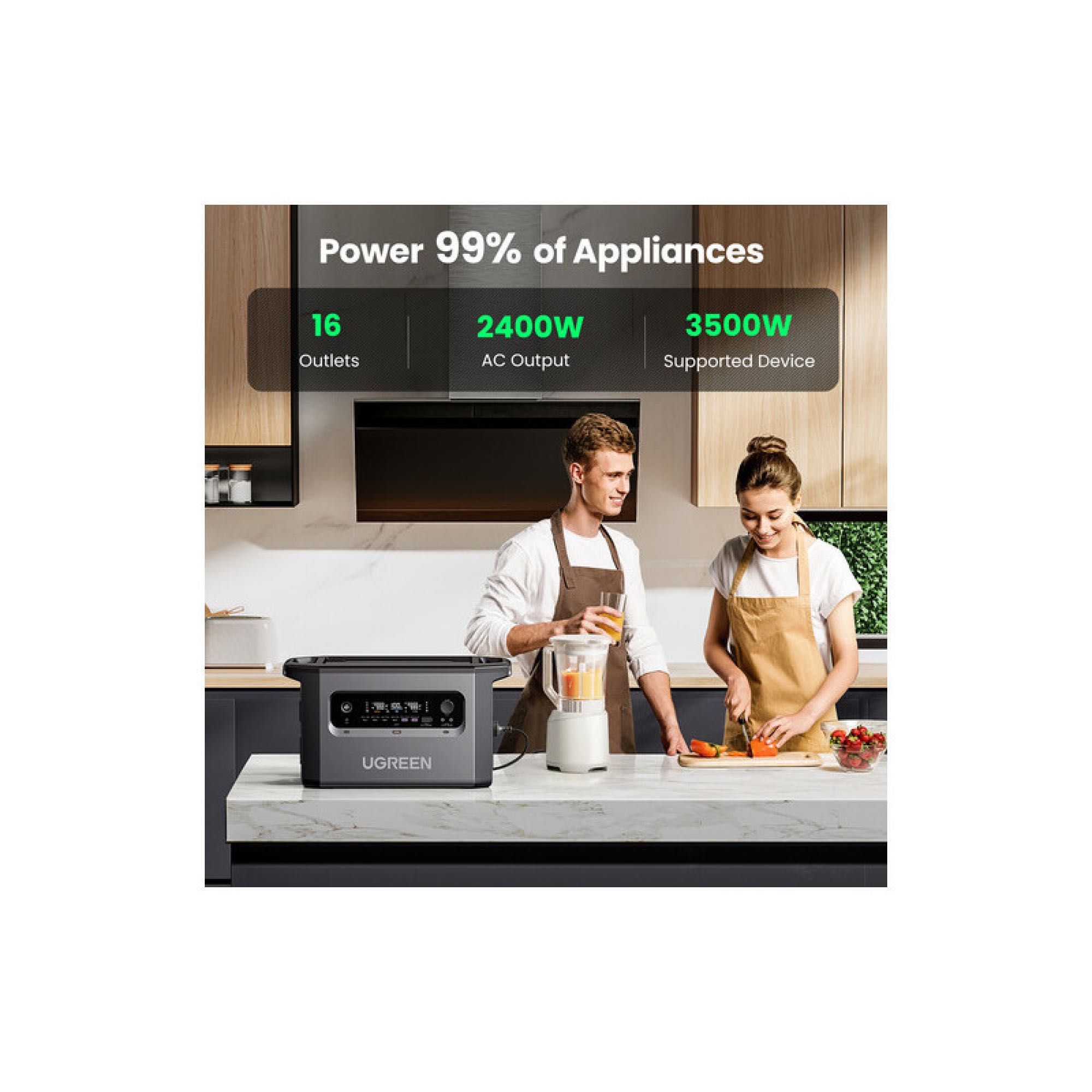Преносима зарядна станция UGREEN GS2200, 2200W, 2048Wh