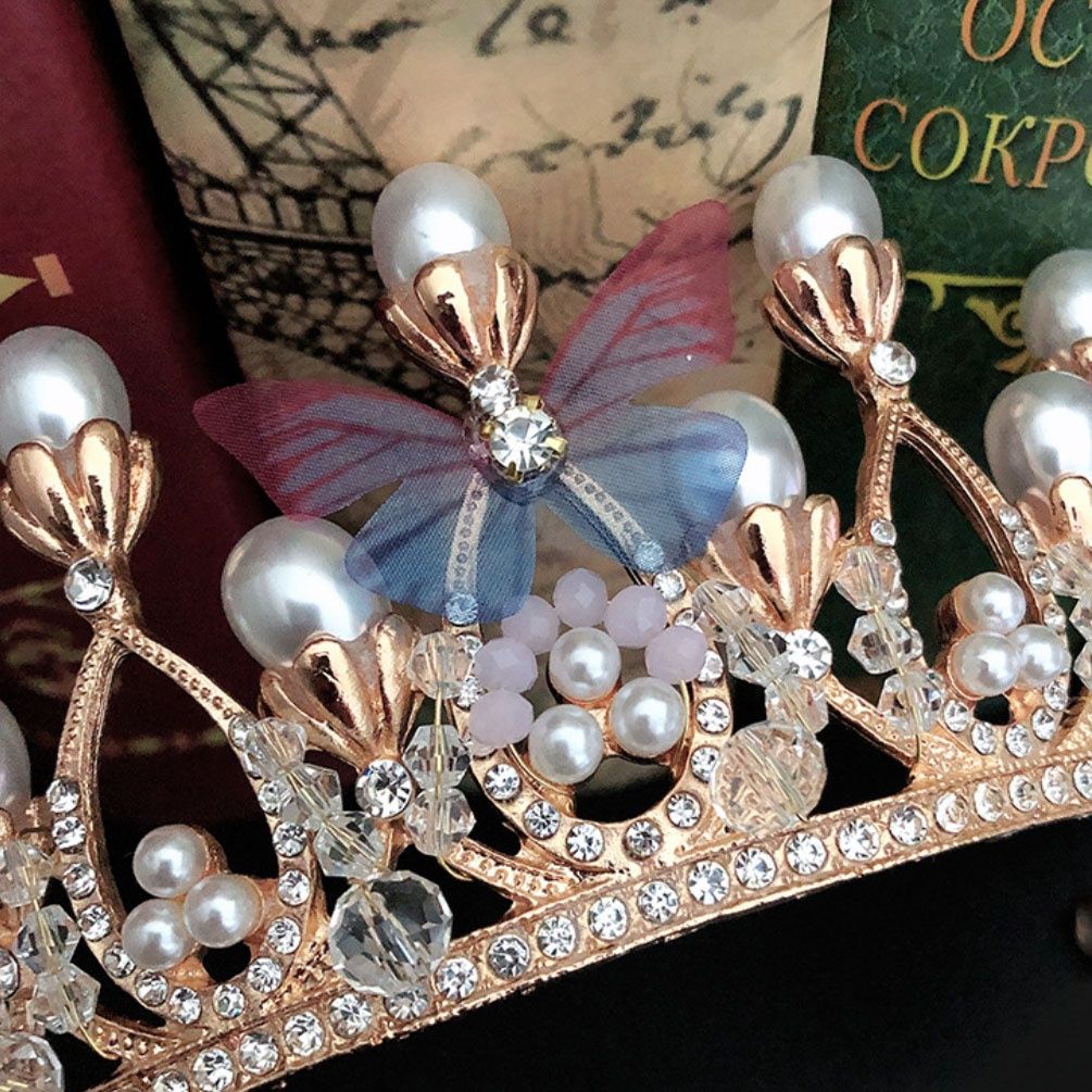 Diadema din perle si pietricele pentru  fetite
