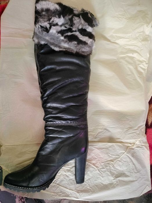 Сапоги зимние, натуральная кожа, натуральный мех