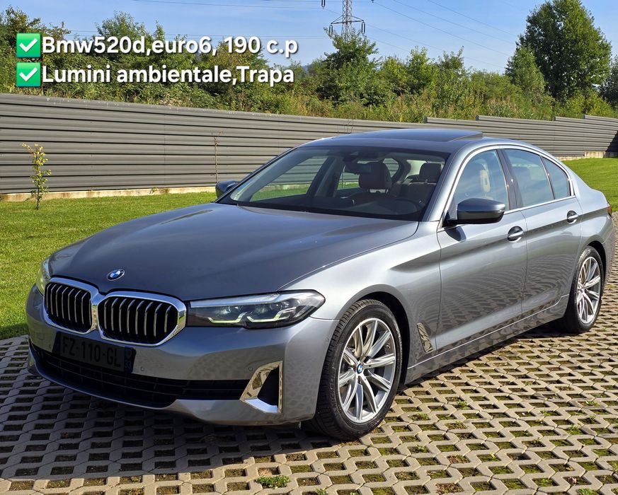BMW 520d,190 cp,Luxury,Ambiental,Faruri Led,Trapă,Bord Virtual,Full.