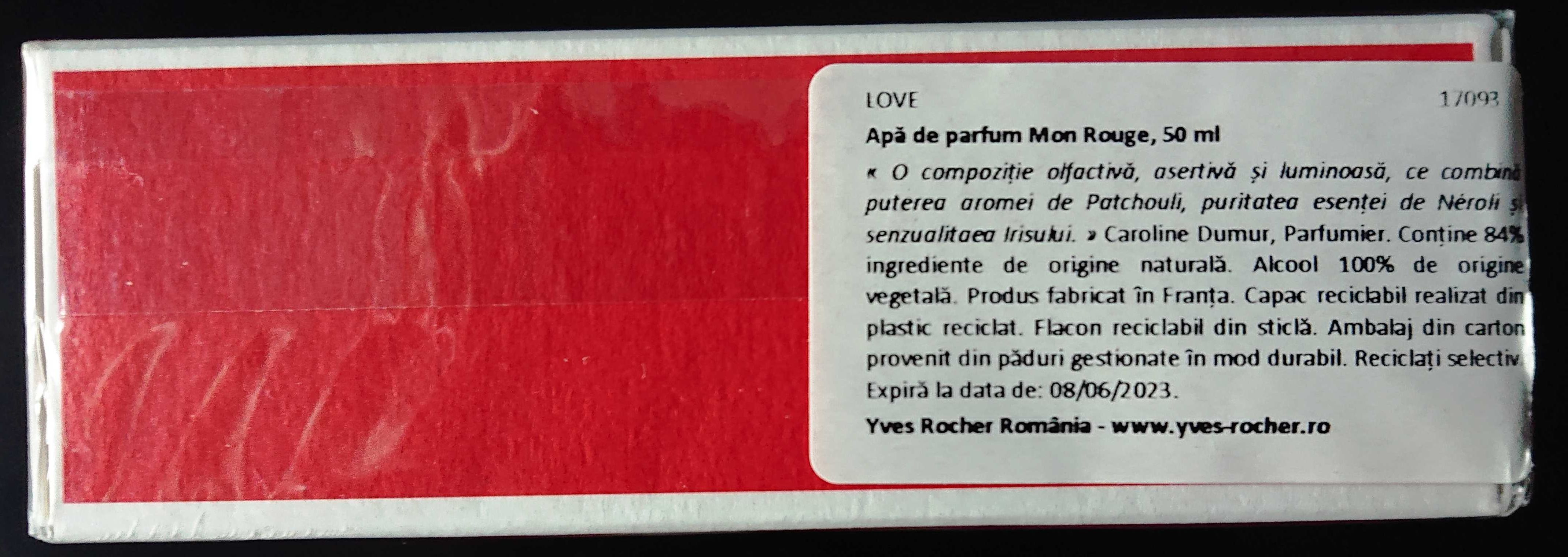 Parfum Yves Rocher Mon Rouge 50ml, sigilat