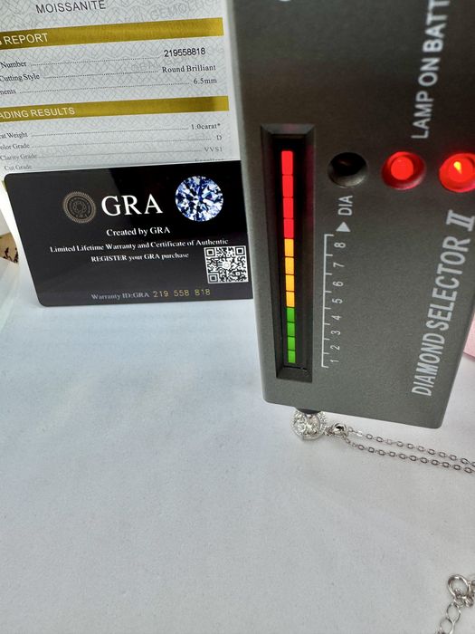 Сребърно колие с мойсанит (Диамант) 1 карат