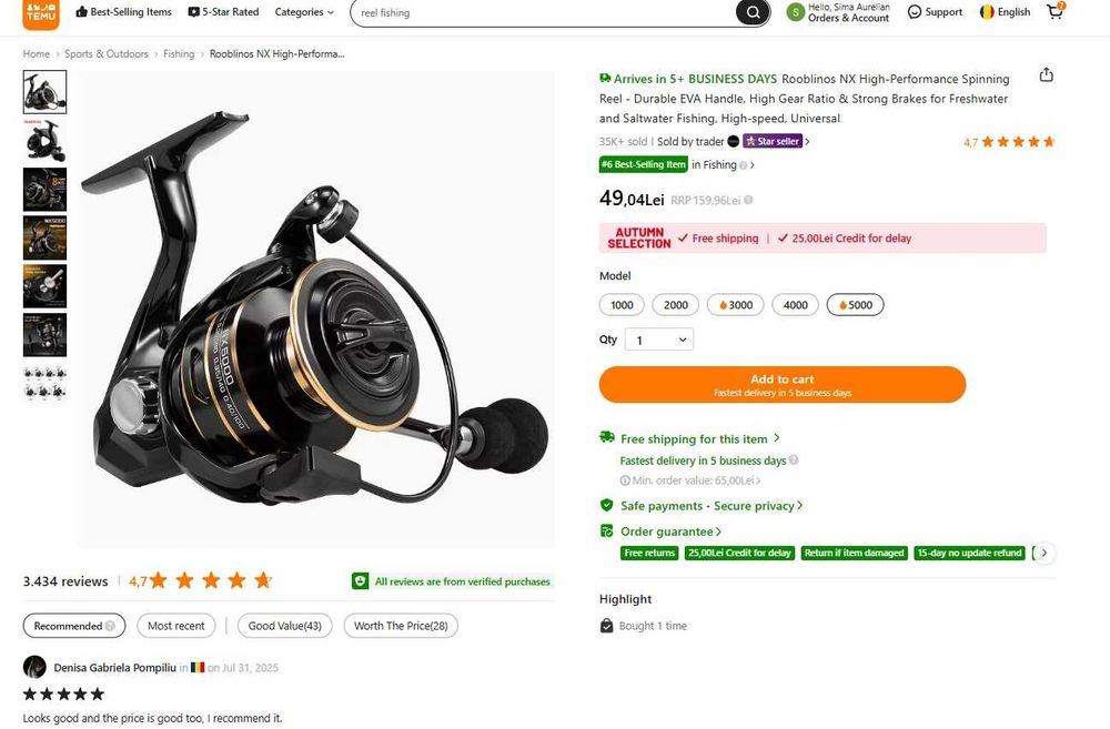 Mulineta pescuit Rooblinos NX5000