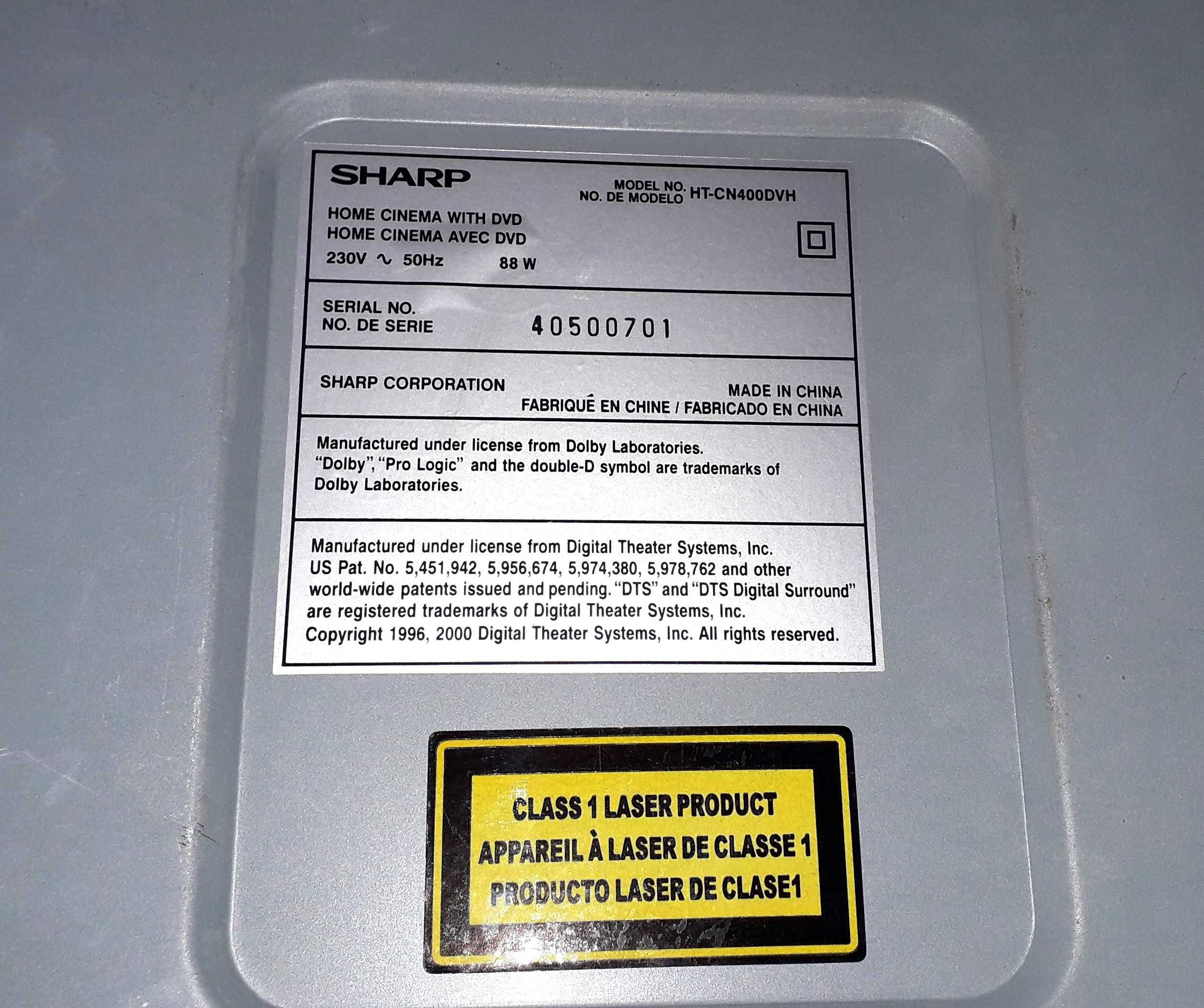 DVD Sharp HT-CN 400 DV