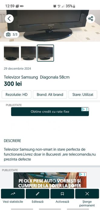Televizor diagonala 58cm