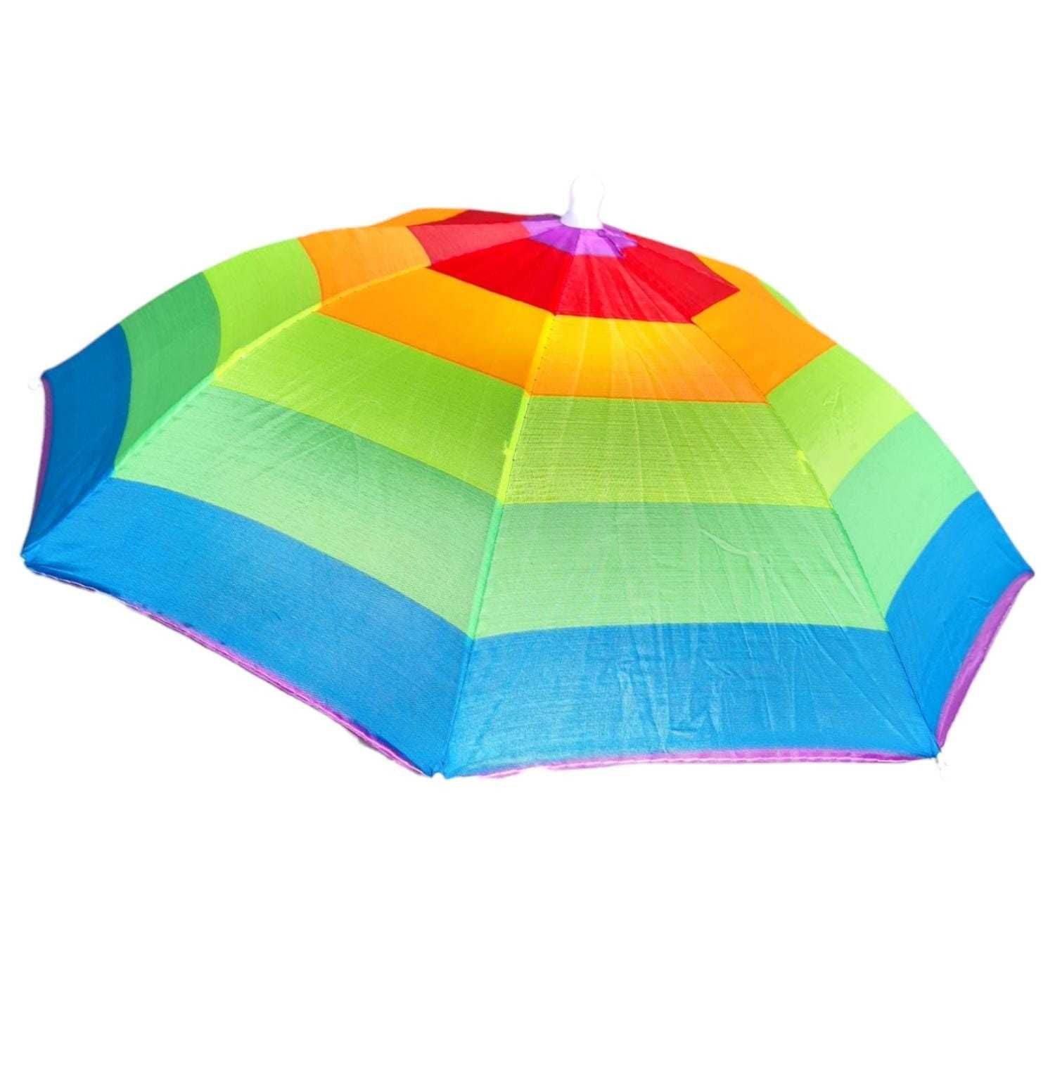 Mini Umbrela multicolora cu fixare pe cap, protectie ploaie ori soare