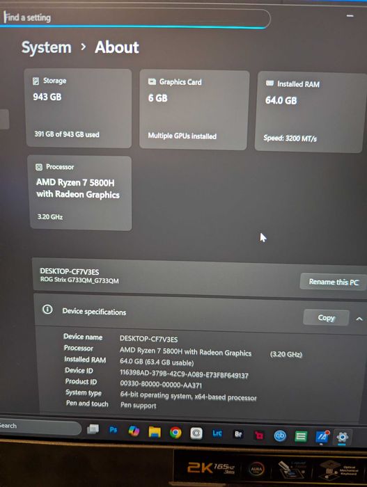 Vand ASUS ROG Strix SCAR 17 - 5800h, RTX 3060, 1tb, 64gb ram la cutie