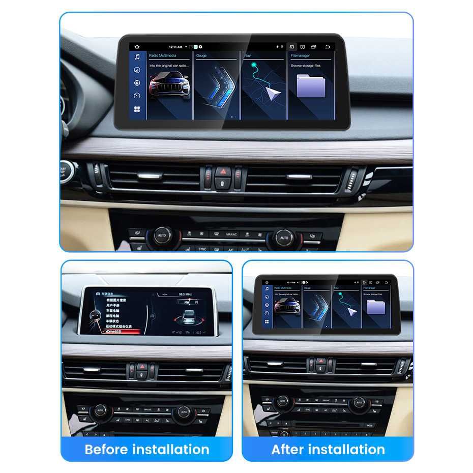 Navigatie BMW X5 X6 F15 F16 Android 4/8 GB RAM Carplay Sim + Camera