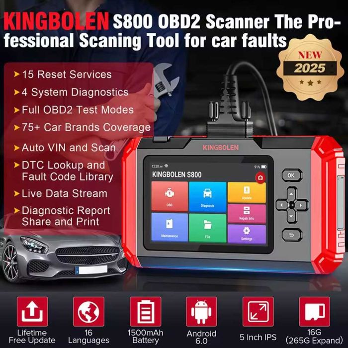 Tester auto Kingbolen S800,autovin,free update,4 sisteme,15 reseturi