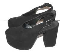 H&M Нови обувки на платформа с дебел ток, черни, размер 38