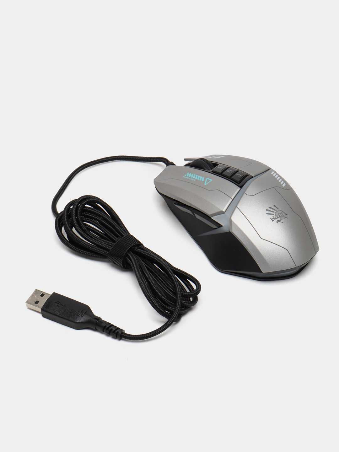 Проводная игровая мышь Bloody W60MAX GUN GREY RGB Gaminig Mouse