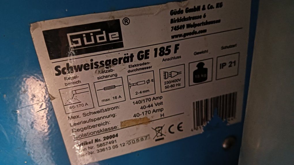 Aparat sudura Gude GE 185 F