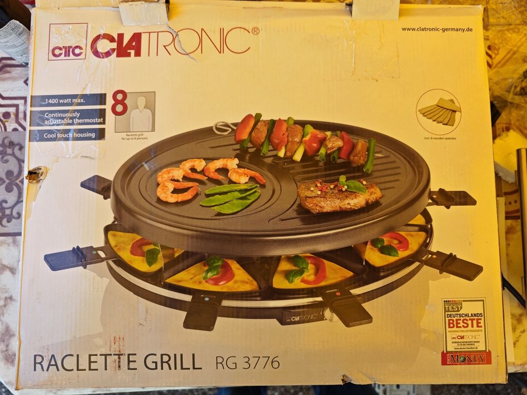 Grill Raclette Clatronic RG 3776 8 persoane - nou