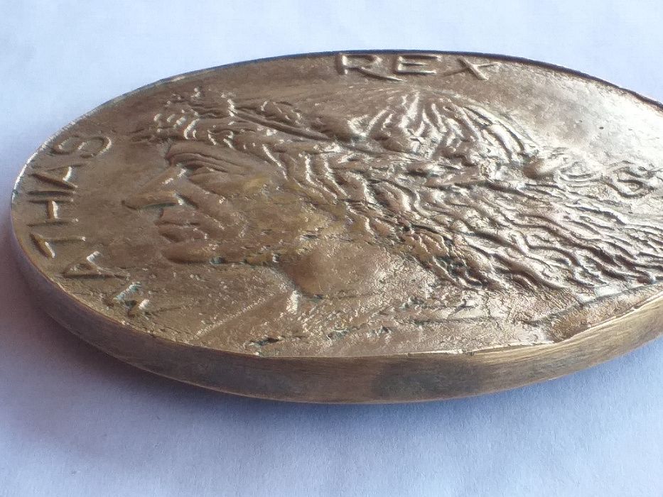placheta bronz mathias rex matei corvinul