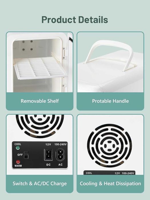 Мини хладилник VINATO 6 литра 220V-12V DC охлаждане и отопление