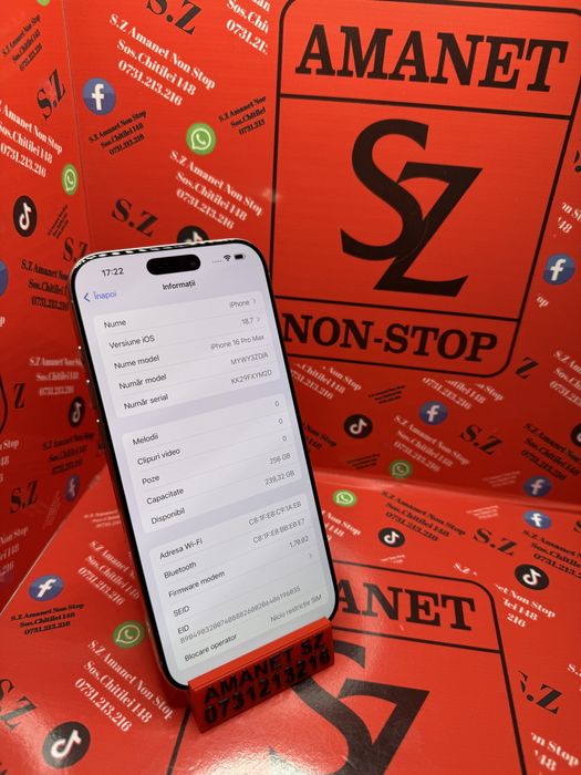 Iphone 16 Pro Max 100% Baterie Amanet SZ Non Stop