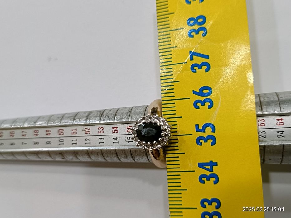 Vind Inel din aur 14kt cu safir 1,20ct și diamante 0,30ctt