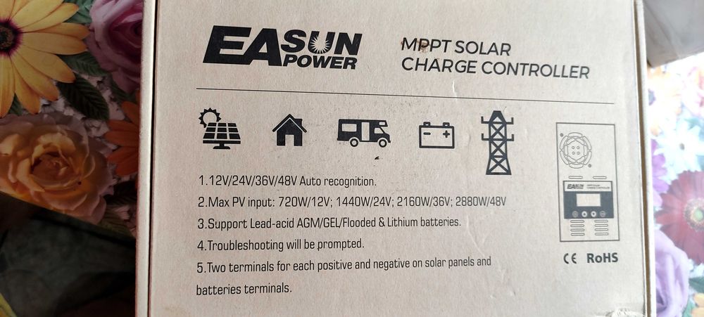 MPPT Easun 60Ah încărcător fotovoltaice pt acumulatori