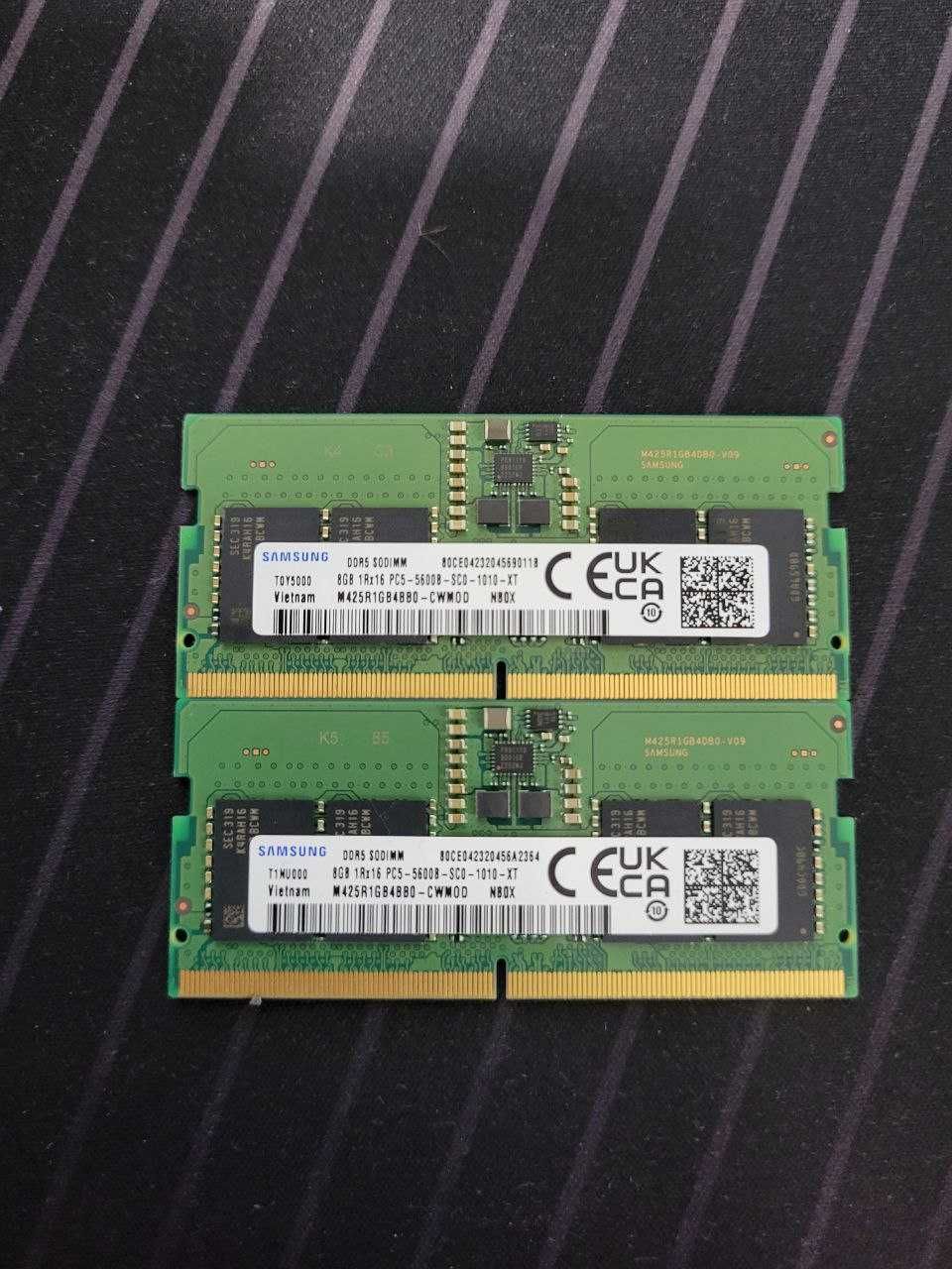 ОЗУ sodimm для ноутбуков Samsung DDR5 2x8gb общий объем 16gb