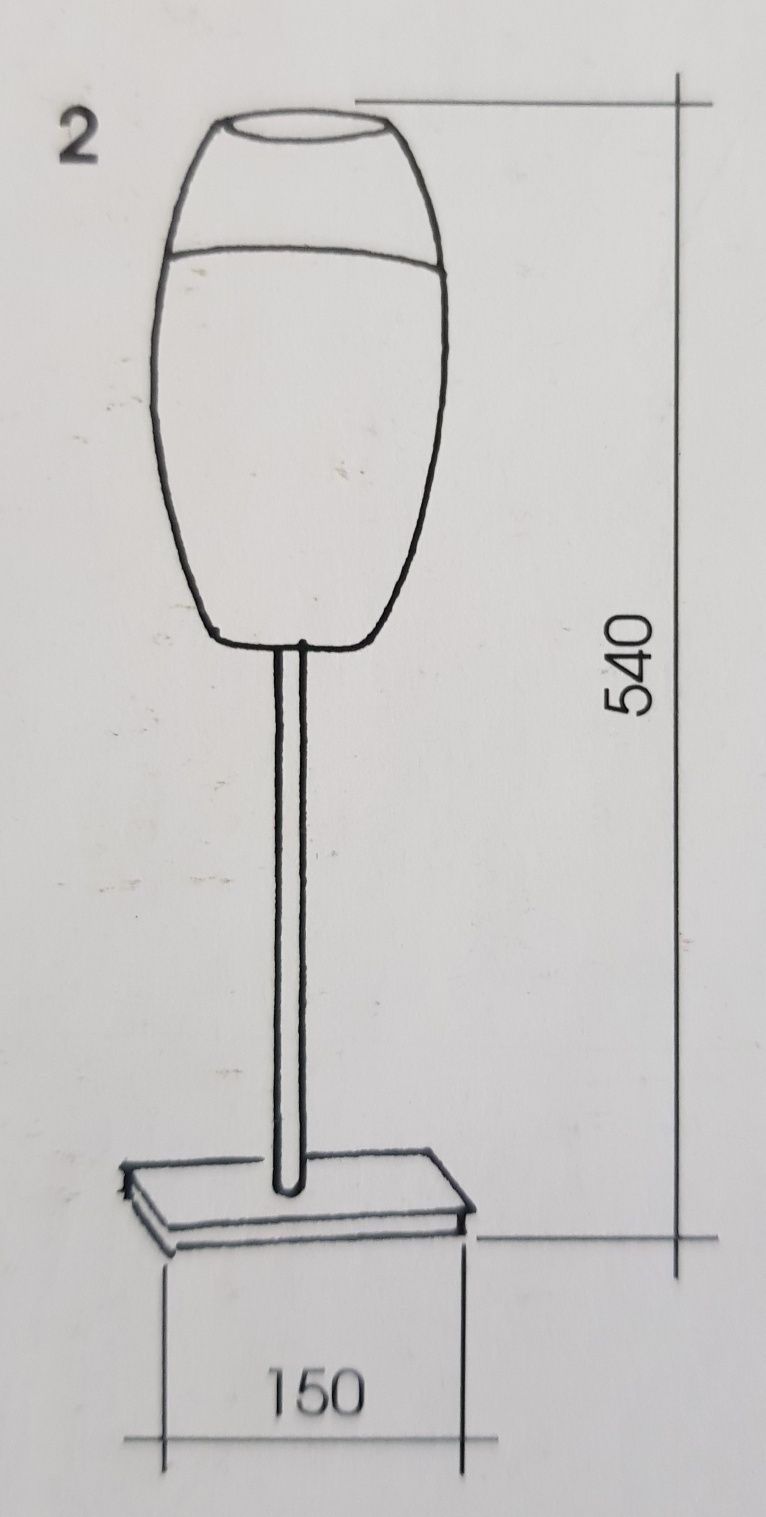 Настолна лампа с метална основа и стъкло
