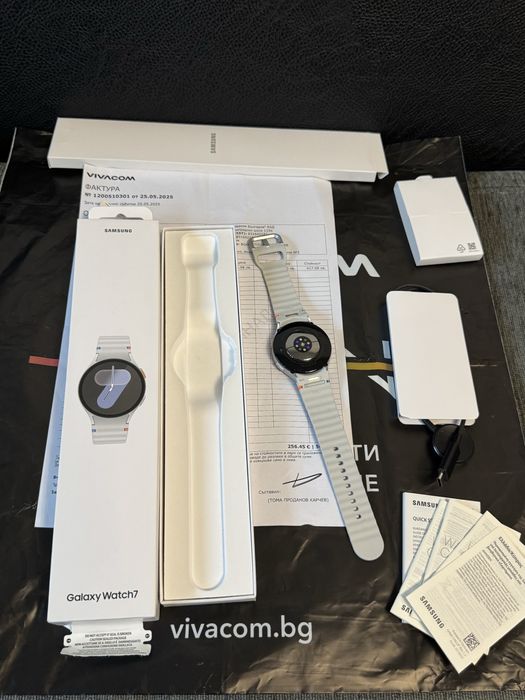 КАТО НОВ 44mm Samsung watch 7 BT Vivacom Гаранция 2026 Silver